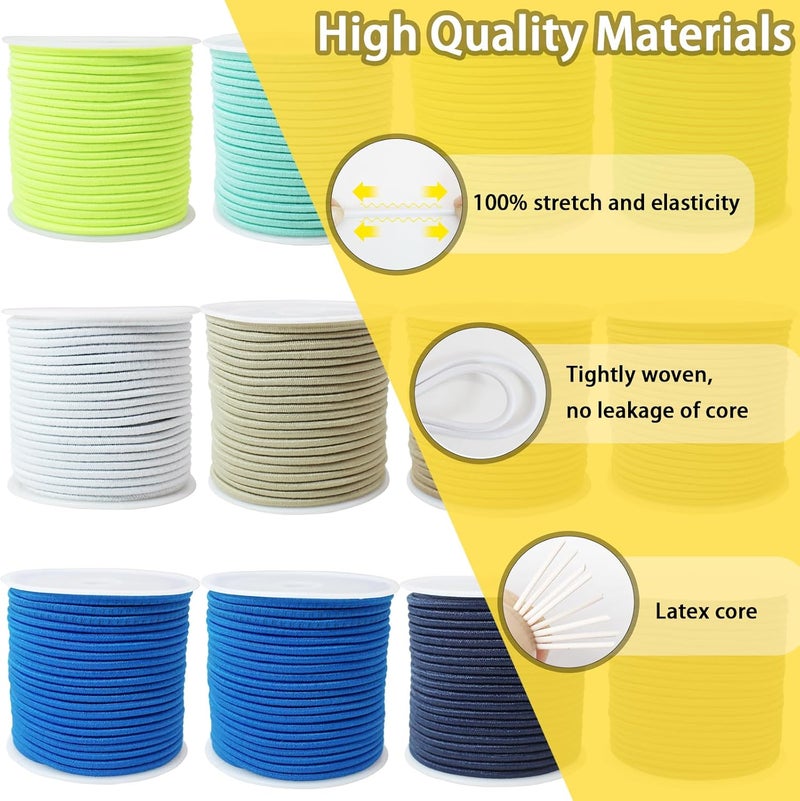 ZHFMLY 12rolls Colored Elastic Stretch String 2mm Blue Elastic Round Beaded Cord for Pony Silicone Bubble Beads Large Hole Bead Keychain Bracelet Small Bungee Shock Cord for DIY Crafts & Sewing 300ft(ZH170) - Image 3